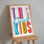 'The Cool Kids' Colourful Kids Bedroom Nursery Print, thumbnail 1 of 5