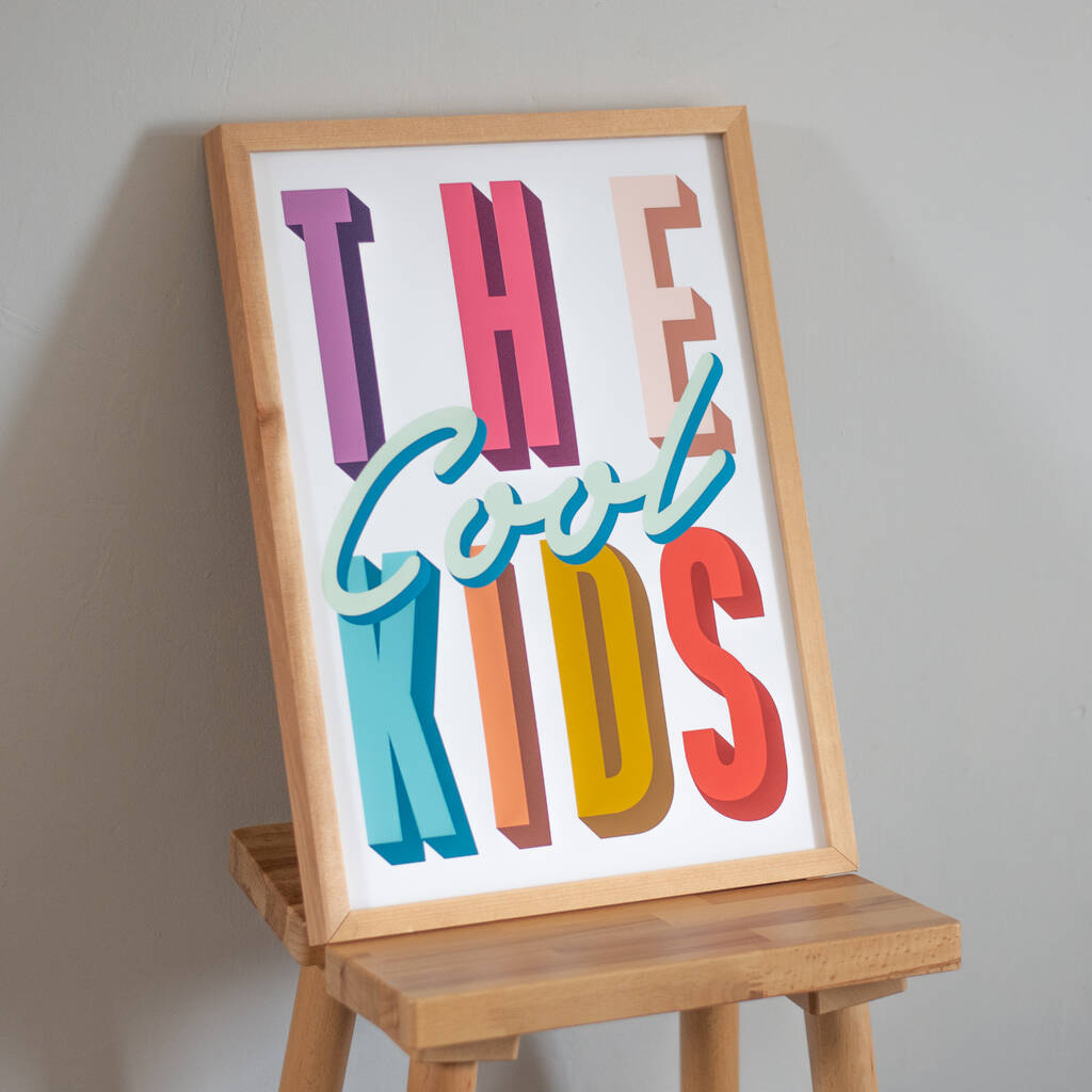 'The Cool Kids' Colourful Kids Bedroom Nursery Print, 1 of 5