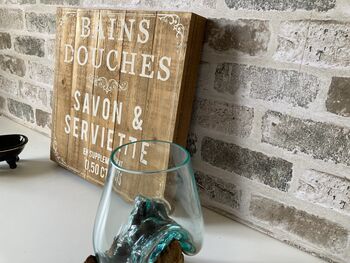 French Bathroom Sign Wooden Wc Plaque French Home Décor, 4 of 7