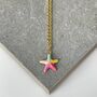 Colourful Pastel Enamel Starfish Necklace, thumbnail 5 of 7
