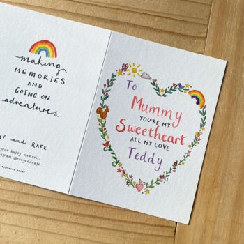 Personalised Mummy Mum Nanna Sweetheart Valentine Card, 3 of 5