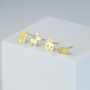 Sterling Silver Gold Colour Christmas Stud Earrings, thumbnail 1 of 4