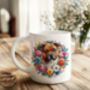 Personalised Red Staffordshire Bull Terrier Summer Floral Dog Wreath Gift Keepsake Mug, thumbnail 1 of 2