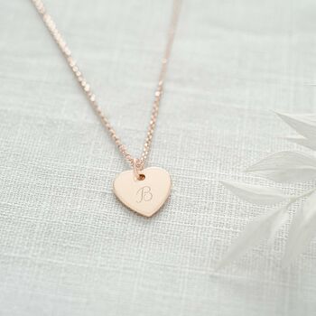Script Heart Initial Personalised Necklace, 3 of 9