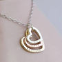 Personalised 9ct Mixed Gold Family Names Heart Necklace, thumbnail 2 of 4