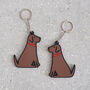 Chocolate Labrador Key Ring, thumbnail 2 of 2