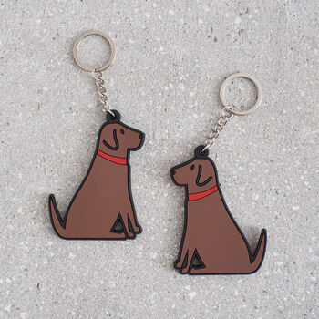 Chocolate Labrador Key Ring Personalisation Available, 4 of 4
