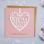 Mum Keepsake Heart Mother's Day Card, thumbnail 1 of 2