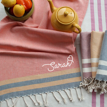 Personalised Tea Towel, Kitchen Towel, Cotton Anniversary Gift, 5 of 9