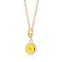 18ct Gold Yellow Lightning Resin Disc Charm Necklace, thumbnail 1 of 5