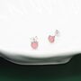 Sterling Silver Genuine Pink Opal Tiny Stud Earrings, thumbnail 3 of 12