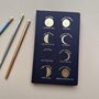 Bookcloth Hardcover Journal In Navy Moon Phases, thumbnail 1 of 3