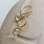 Green Amethyst Gold Hoop Earrings, thumbnail 1 of 2
