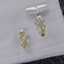 Frog With Saxophone Cufflinks In Gold And Silver, thumbnail 2 of 2