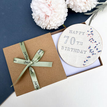 70th Birthday Floral Coaster, 3 of 7
