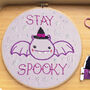 Stay Spooky Halloween Bat Embroidery Kit, thumbnail 3 of 5