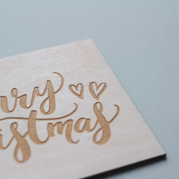 Merry Christmas Wooden Card, 3 of 4