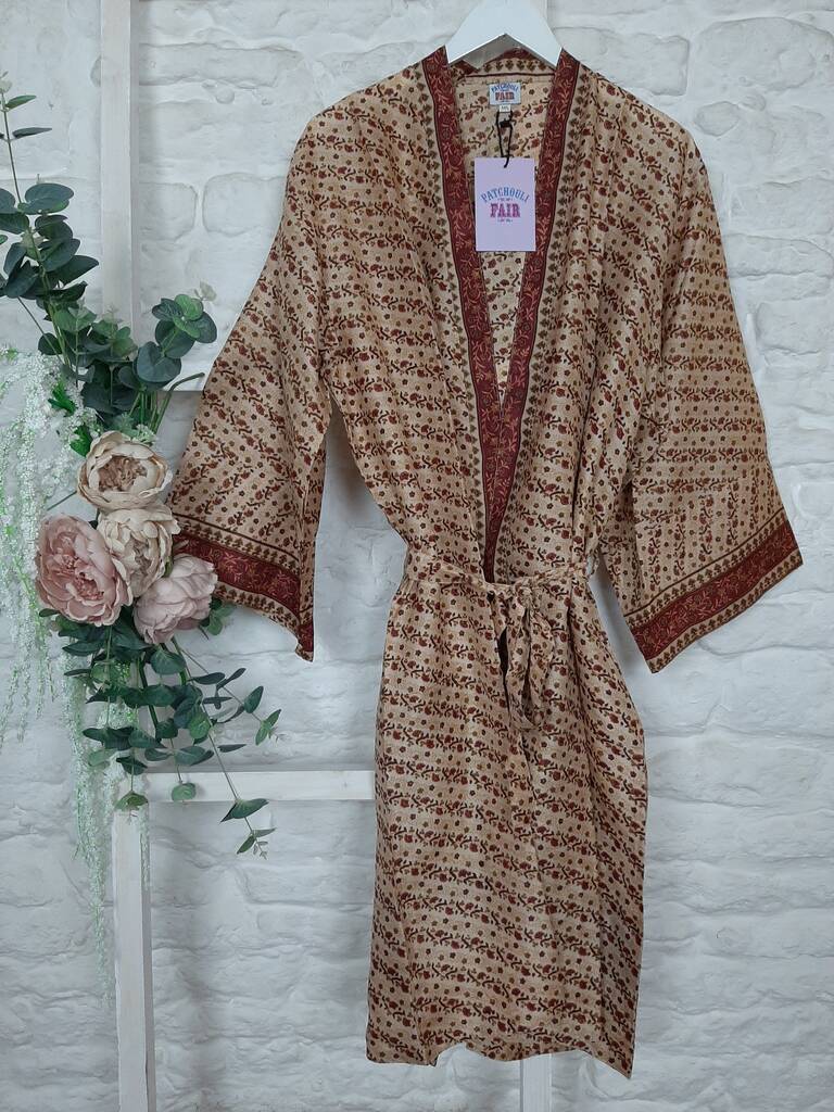 Unisex Upcycled Sari Silk Kimono By Patchouli Fair | notonthehighstreet.com