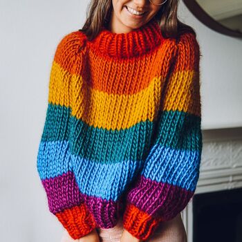 Commission Rainbow Roll Up Knit Down Jumper, 2 of 6