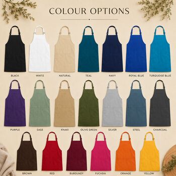 Personalised Embroidered Apron With Name And Text, 4 of 4