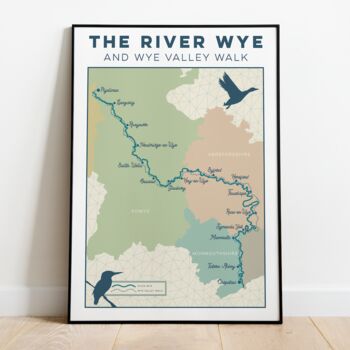 Personalised River Wye Map Art Print, 3 of 10