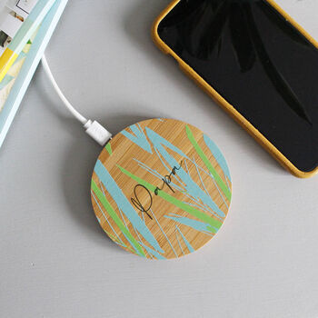 Wireless Bamboo Phone Charger For Dad, 6 of 8