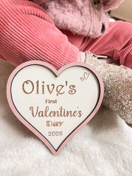 Baby’s First Valentine’s Day Plaque Personalised Sign, 10 of 10