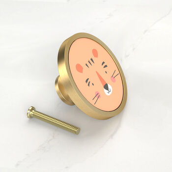 Nursery Animal Faces Drawer Door Cupboard Cabinet Handle Available In A Gold, Silver, Black And Antique Gold Base, 7 of 9