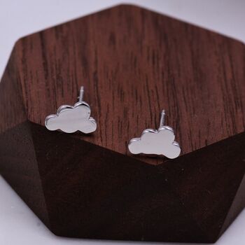 Sterling Silver Little Cloud Stud Earrings, 2 of 12