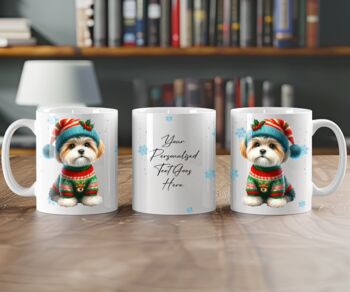 Personalised Maltese In Christmas Jumper Mug B, 2 of 2