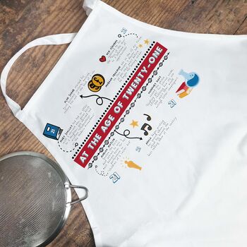 Personalised 21st Birthday White Apron, 6 of 9