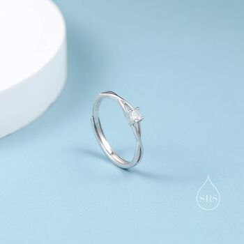 Cz Twist Ring In Sterling Silver, 6 of 11
