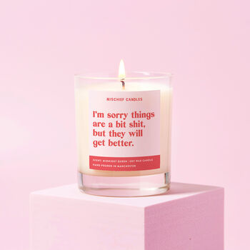Thinking Of You Gift Candle Funny Sorry Things Are Shit, 2 of 4