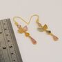 Pink Tourmaline Dangle Drop Earrings, thumbnail 3 of 4