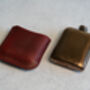 Burgundy Leather Cased Hip Flask 6oz Stainless Steel, thumbnail 7 of 8