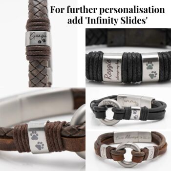 Personalised Mixed Brown Leathers Memorial Bracelet With 'Circle Of Life' Urn For Ashes, 8 of 11