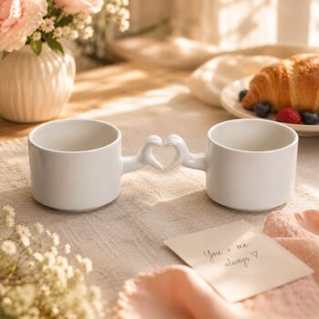 Heart Gesture Handmade Cup Set Of Two, 4 of 6