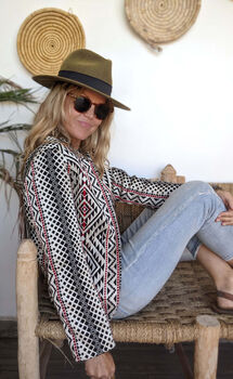 Zambezi Geometric Tribal Short Biker Jacket Coat, 11 of 12