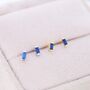 Sapphire Blue Tiny Baguette Cz Stud Earrings, thumbnail 1 of 9