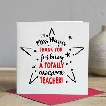 Awesome Teacher Card By Lisa Marie Designs | notonthehighstreet.com