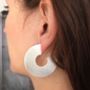 Large Solid Silver Disc Earrings, thumbnail 1 of 4
