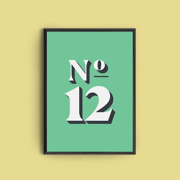 Personalised 'House Number' Colourful Art Print, 4 of 6