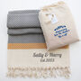 Personalised Soft Cotton Throw, Wedding Gift, thumbnail 1 of 12