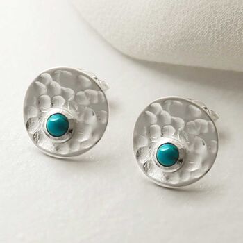 Sterling Silver Shimmering Gemstone Studs, 7 of 9