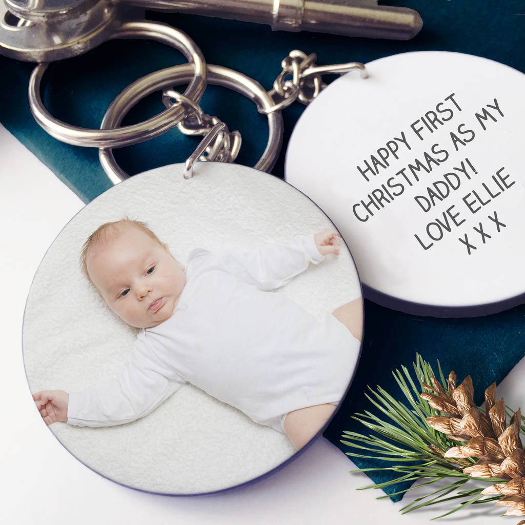 New Baby Personalised Photo Message Keyring By Sarah Hurley