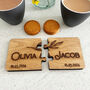 Personalised Oak Veneer Jigsaw Coasters Set Of Two, thumbnail 4 of 7