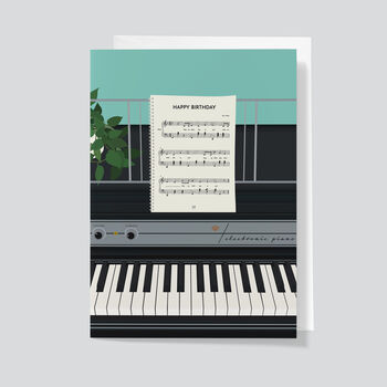 Electric Piano Birthday Card | Sheet Music Card, 3 of 6
