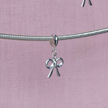 Sterling Silver Bow Charm, 3 of 8