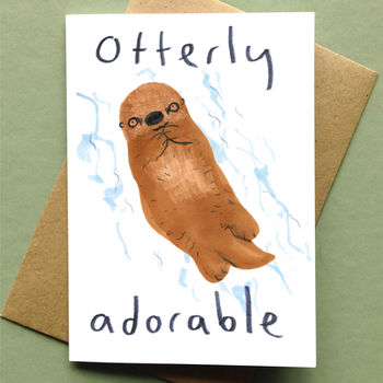 Otter Card Birthday Card Love Card New Baby Card, 2 of 2