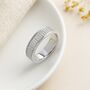 Personalised Mens Sterling Silver Ridged Spinning Ring, thumbnail 2 of 12